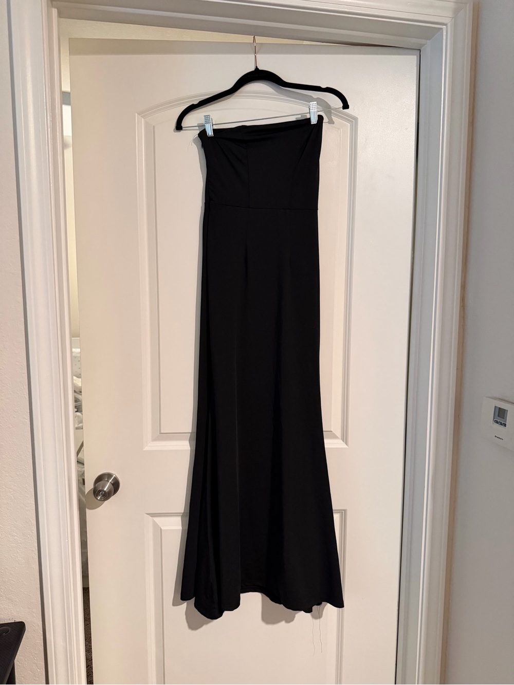 Black strapless maxi dress